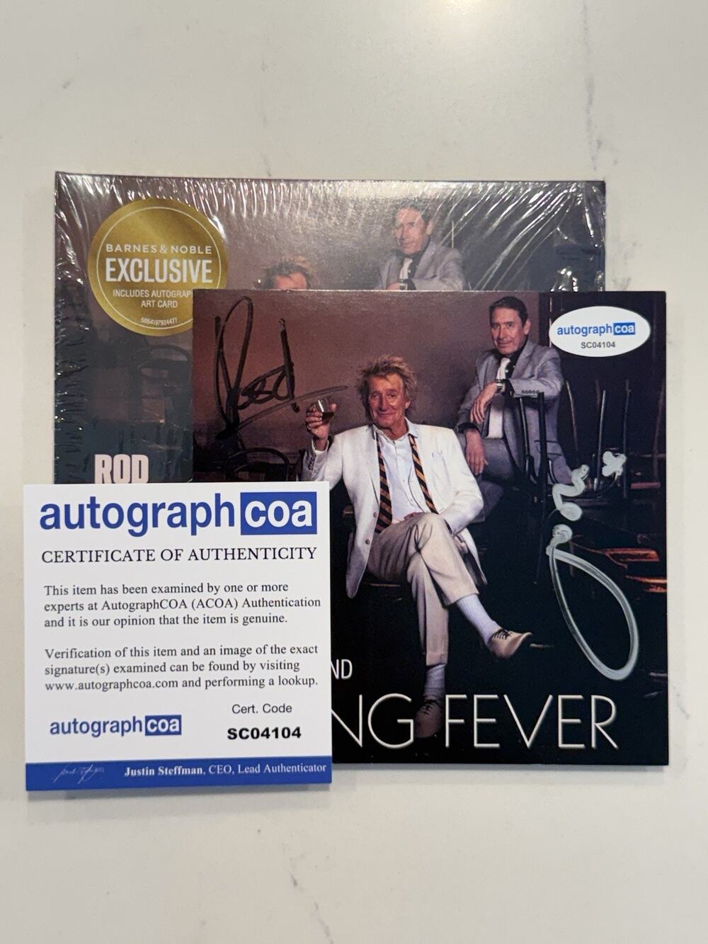 Rod Stewart & Jools Holland Double Signed COA ACOA Swing Fever CD AUTOGRAPH #17